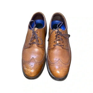 Allen Edmonds Road Warrier Wingtip Derby Brown Leather Shoes Size 9.5 B